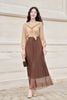 Chân váy dập ly dài đính mặt đai - O62L25Q006