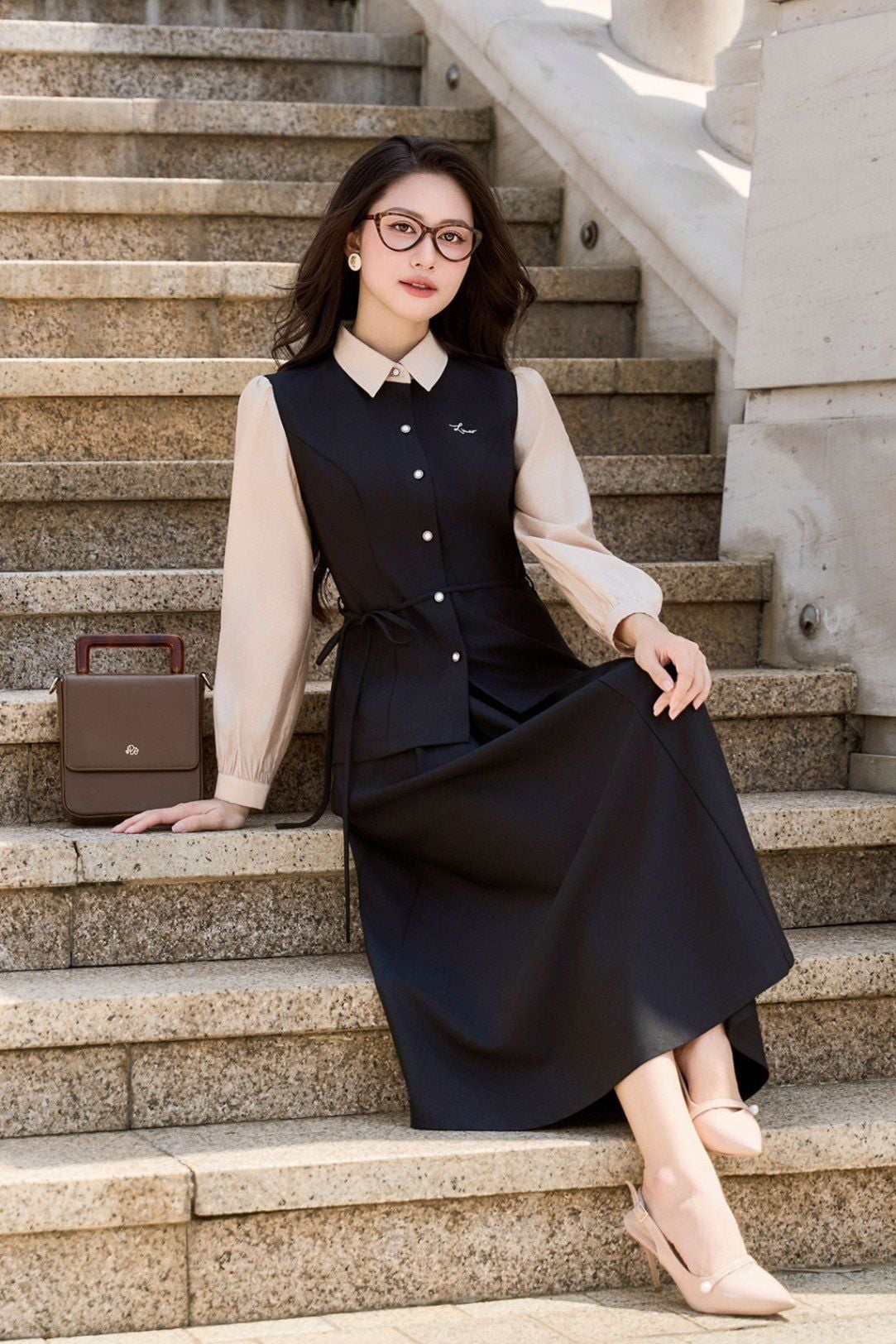 Chân váy xoè ly bung chun sau - O62L25Q012