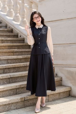 Chân váy xoè ly bung chun sau - O62L25Q012