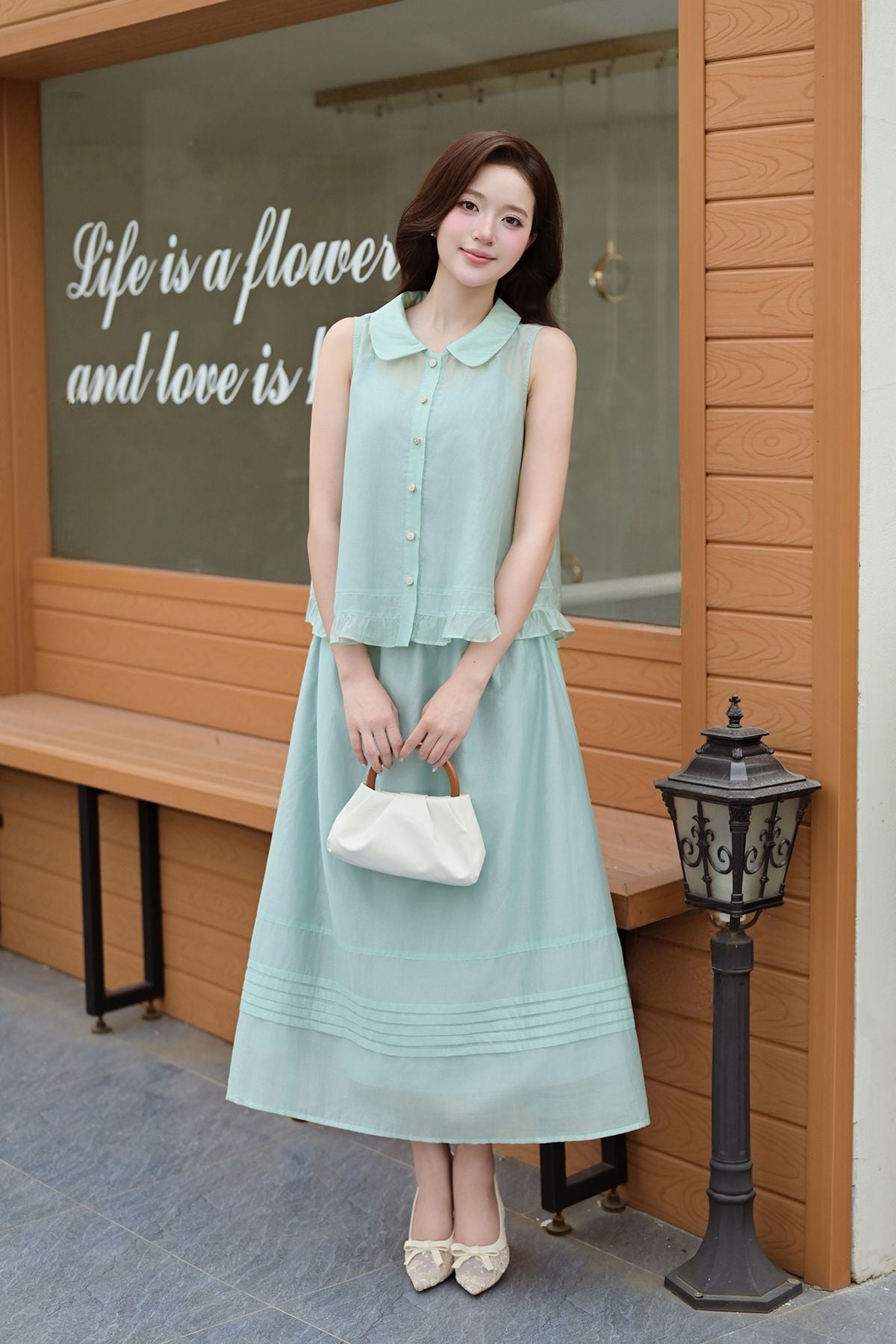 Chân váy xòe cạp chun mí thân - O62L26H003