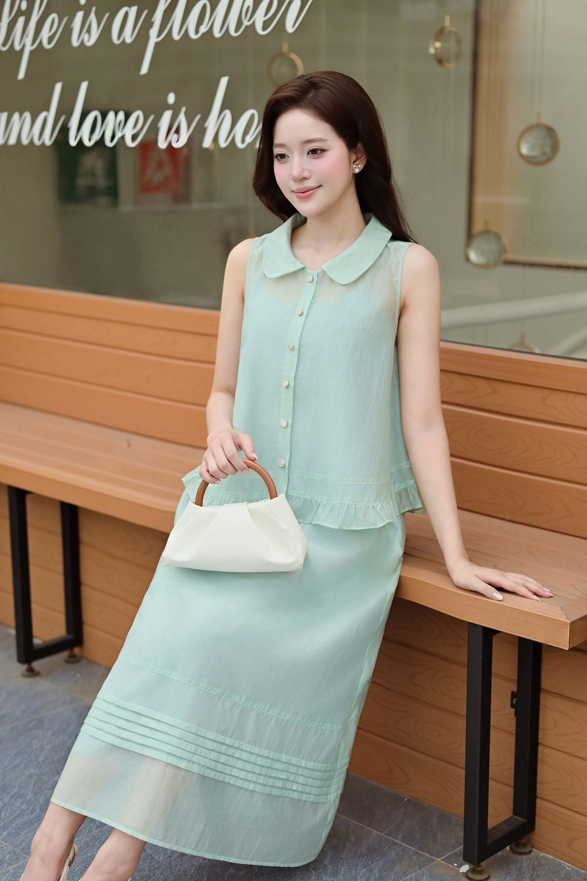 Chân váy xòe cạp chun mí thân - O62L26H003