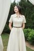Đầm midi dáng xòe cộc tay thêu ngực - O63L26H008