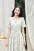 Đầm xoè cổ V cộc tay ly bung đai nơ eo - O63L26H029