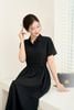 Đầm xòe cổ đức nẹp dấu khuy - O63M26H014