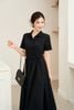 Đầm xòe cổ đức nẹp dấu khuy - O63M26H014
