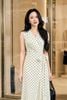 Đầm maxi dáng ôm sát nách cổ tim buộc eo - O63M26H027