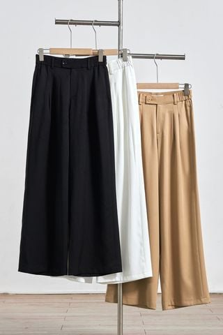 Quần ống rộng chun sườn túi dọc - O64W25Q005