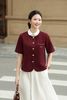 Áo vest 2 lớp cộc tay vạt tròn - O65B26Q004 ( KHÔNG KÈM CỔ ÁO RỜI )