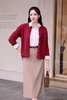Áo khoác len cardigan cổ tròn dài tay - O65C25T010