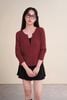 Áo len dáng ôm basic dài tay đóng cúc - O65C26T001