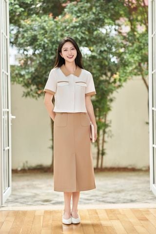 Chân váy dáng dài túi ốp - V62M24Q011