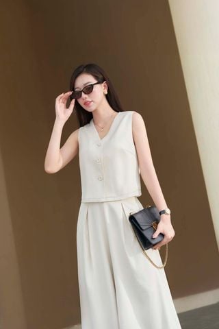 Áo cổ tim phối gấu - O65D25H018