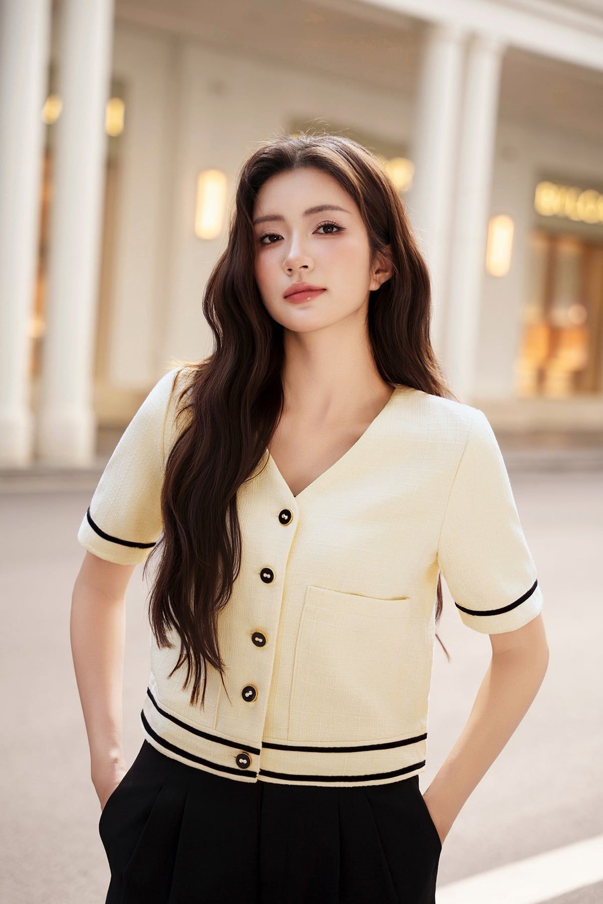 Áo đờ mi túi ốp - O65D26Q002