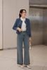 Áo khoác dạ tweed cổ tròn nắp túi giả - O65W26T003