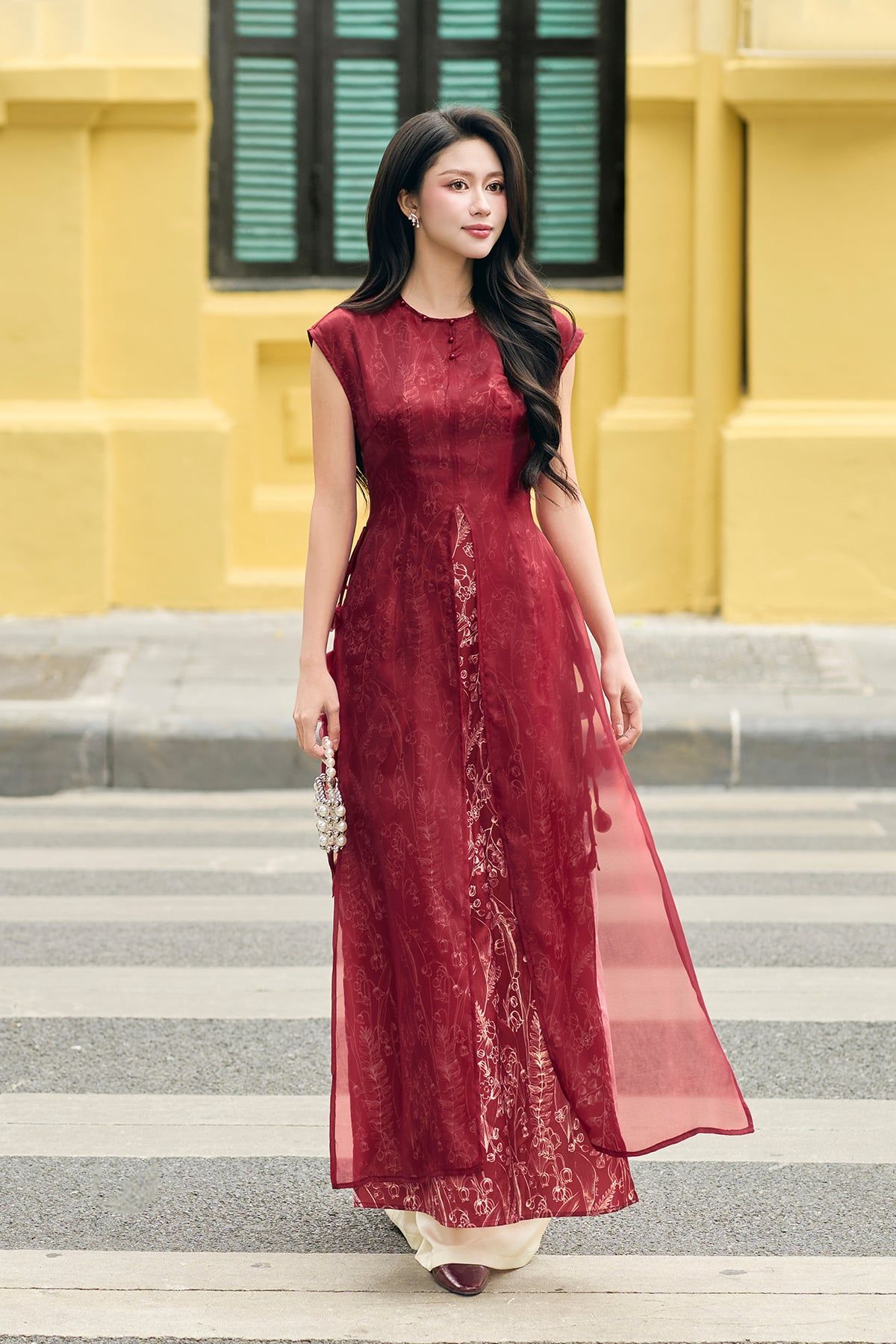 Áo dài cách tân Phúc Hoa - S61A25Q013