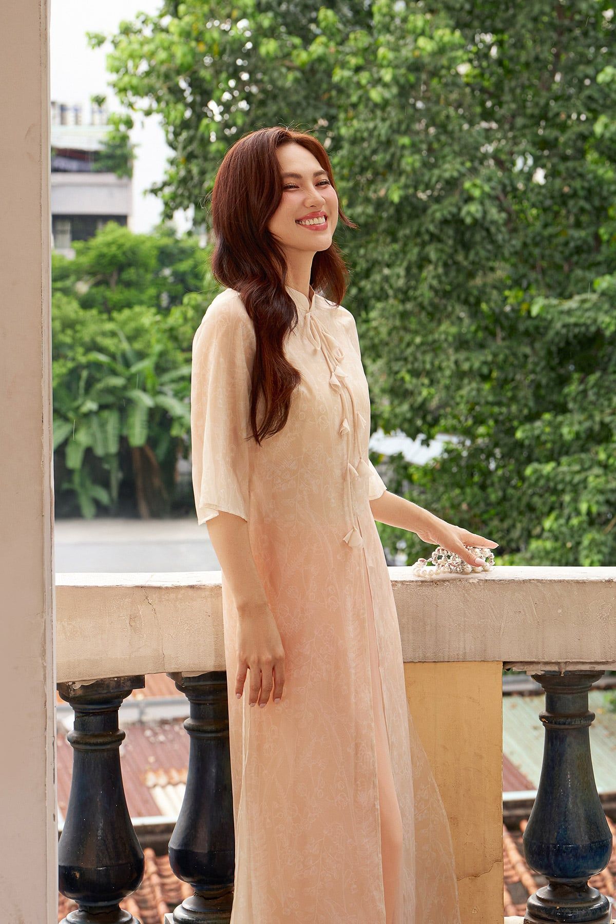 Áo dài cách tân Thuỳ Hoa - S61A25Q014 ( Không kèm quần )