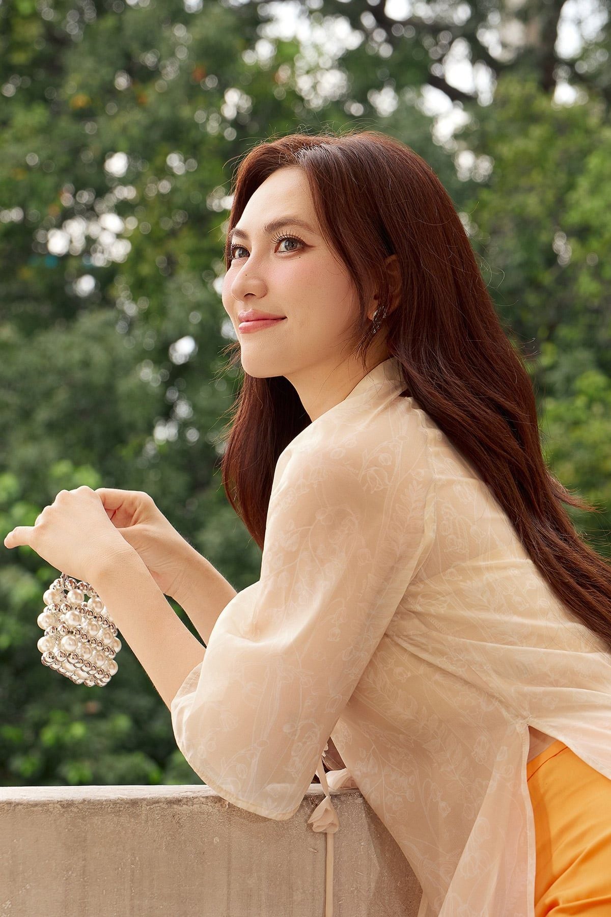 Áo dài cách tân Thuỳ Hoa - S61A25Q014 ( Không kèm quần )