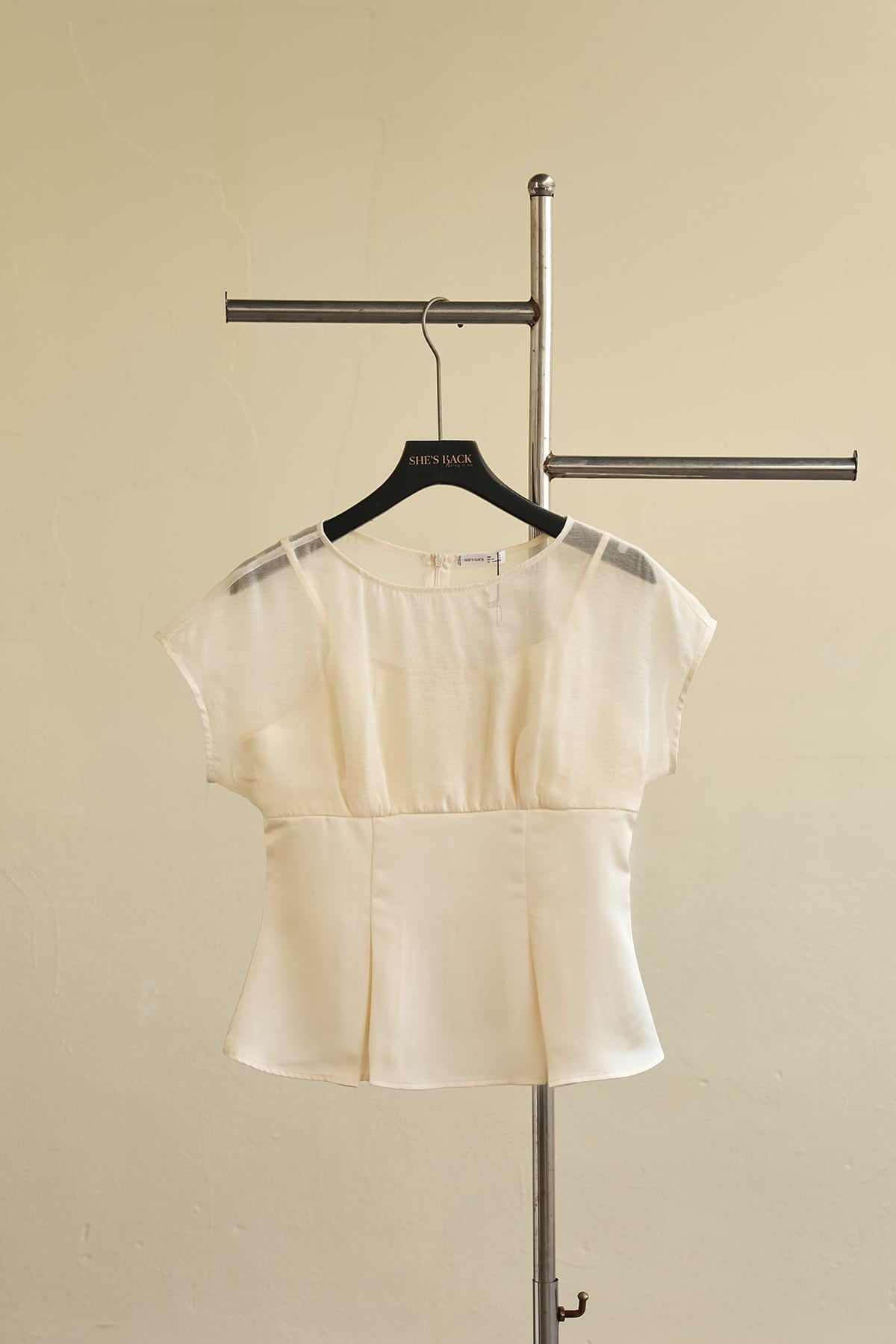 Áo peplum cổ thuyền ly bung phối tơ - S61B27H002