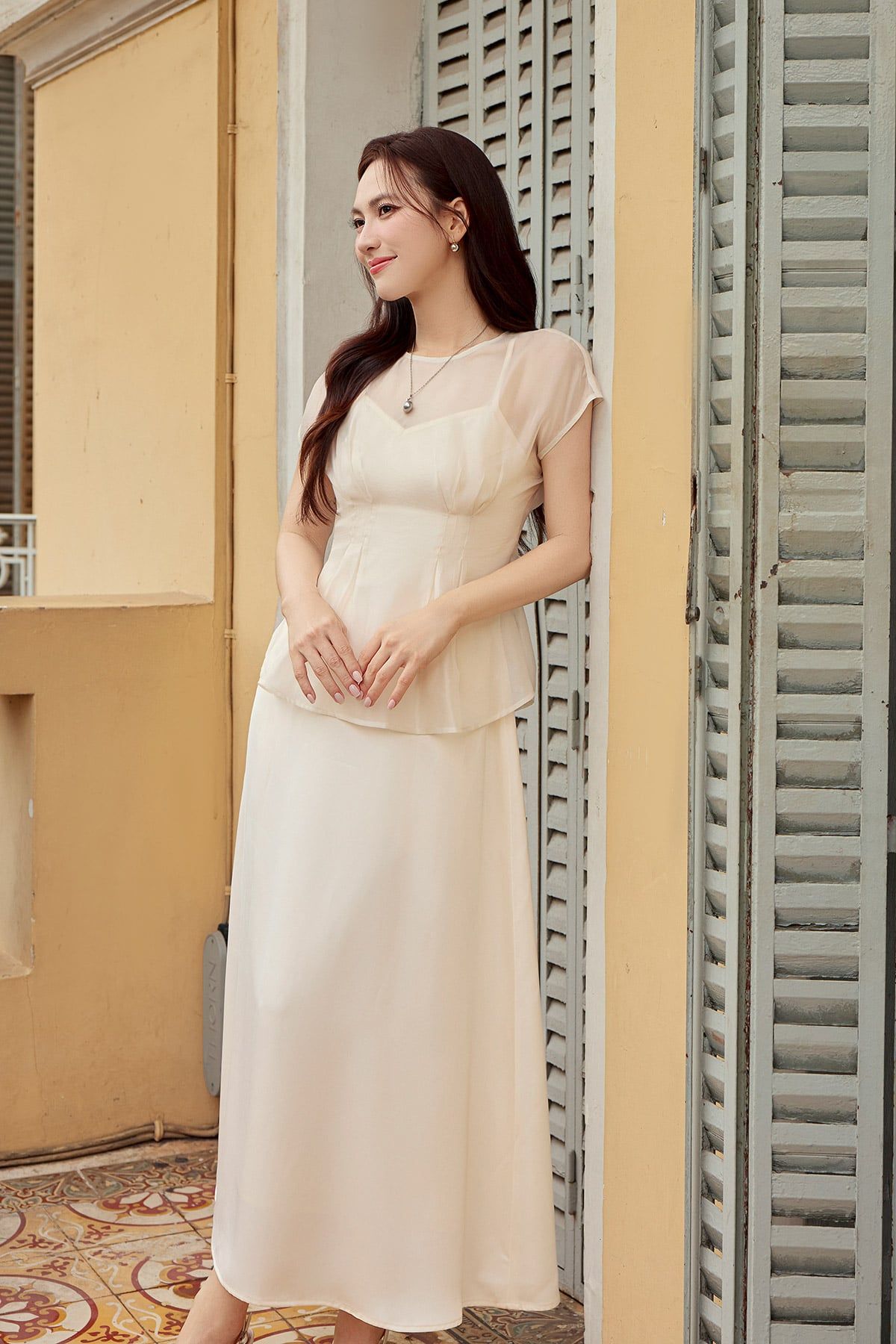 Đầm hai dây dáng ôm - S63F26Q001 (không kèm choàng)