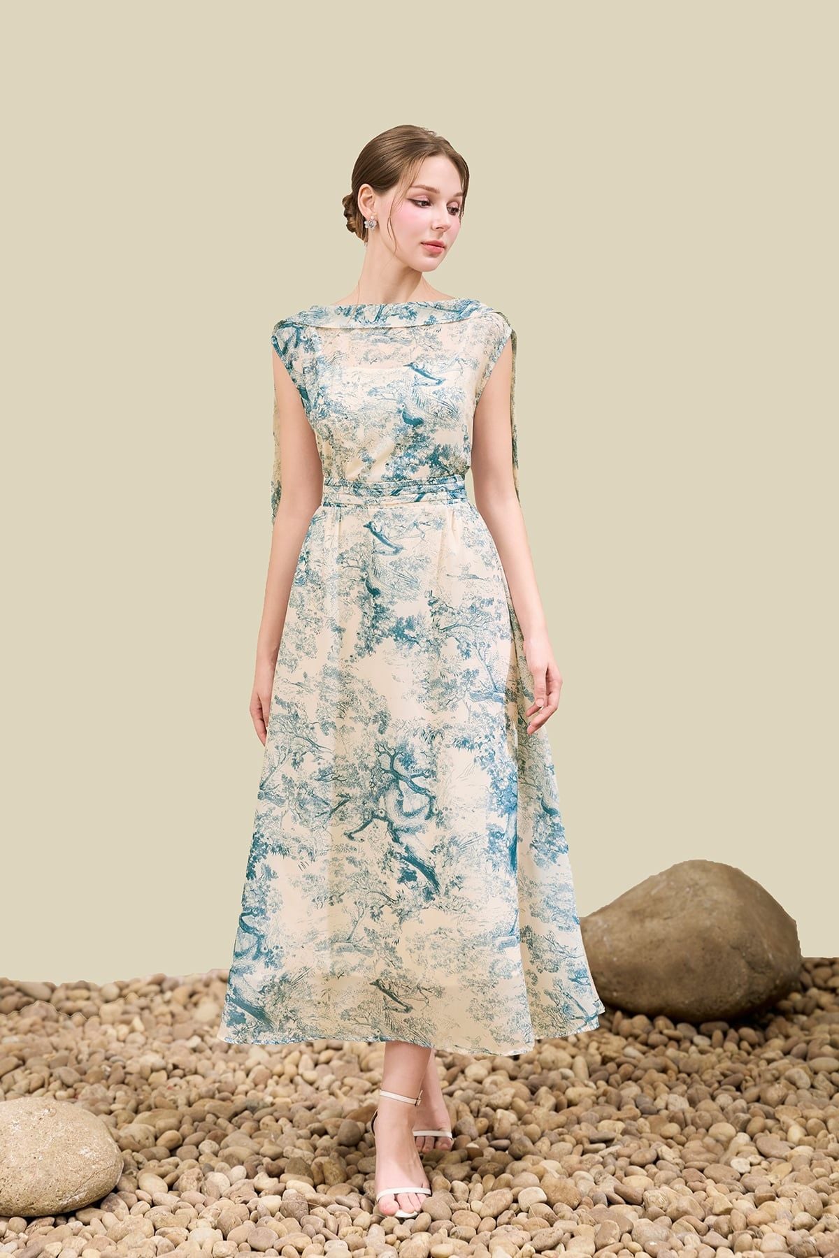 Đầm maxi xếp nhún eo - S63M26H008