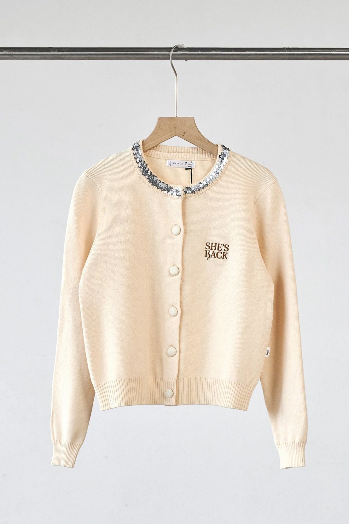 Áo len khoác cổ đính cườm - S65C25T010