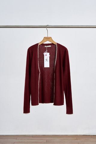 Áo len 2 dây phối viền đính nơ - V61B25T001