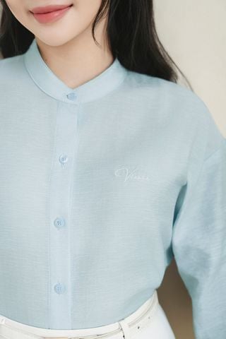 Áo sơ mi cổ tàu tay lỡ - V61H26Q005