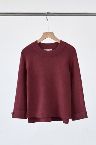 Áo len suông tay raplang đính cúc - V61W25T011