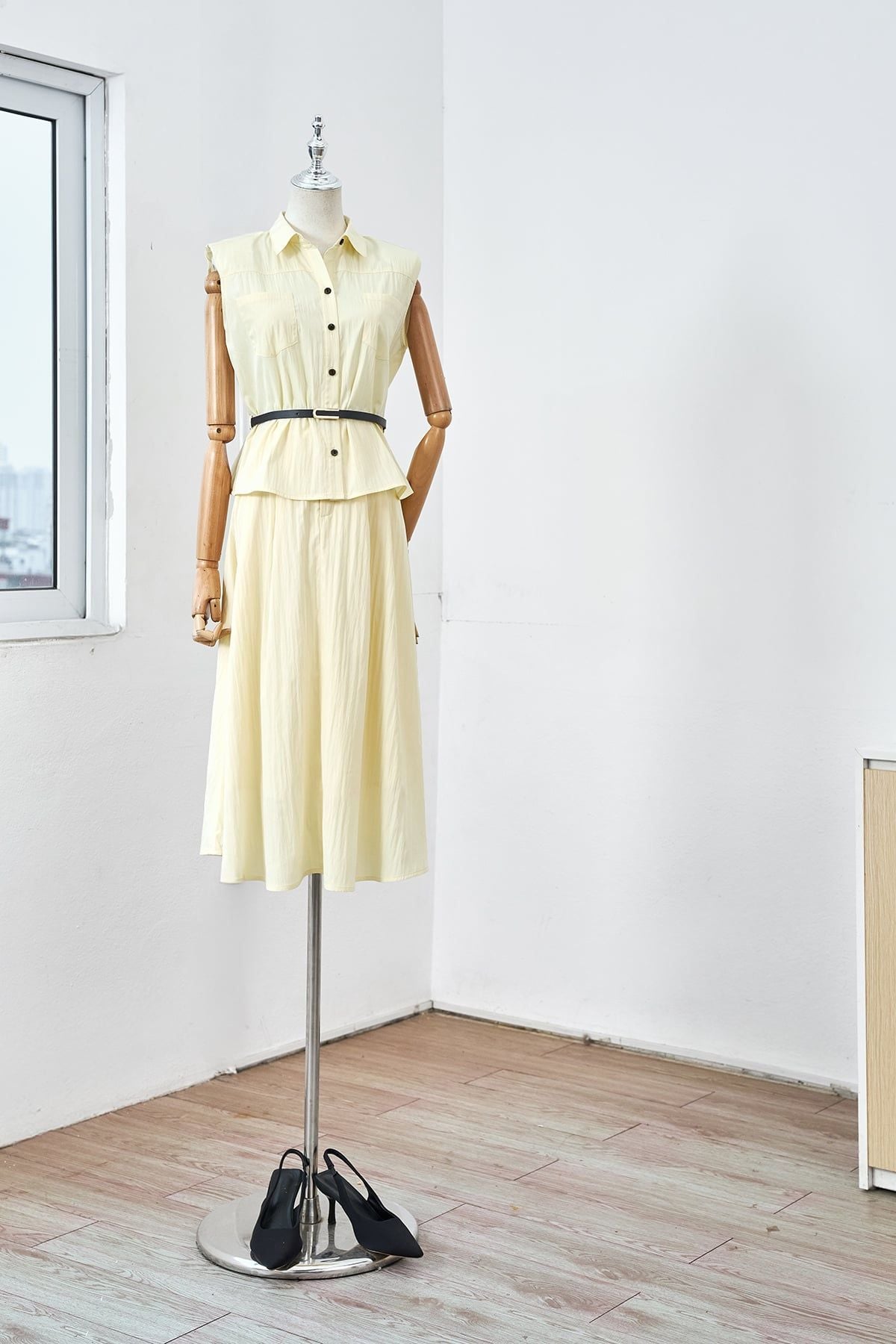 Chân váy xoè chun sau túi chéo - V62L26H002