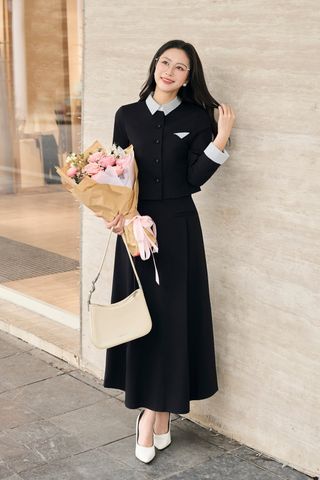Chân váy dáng xoè ly bung; cơi giả - V62L26Q001