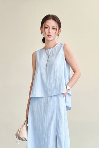 Chân váy dáng dài xẻ tà lệch - V62M26H015