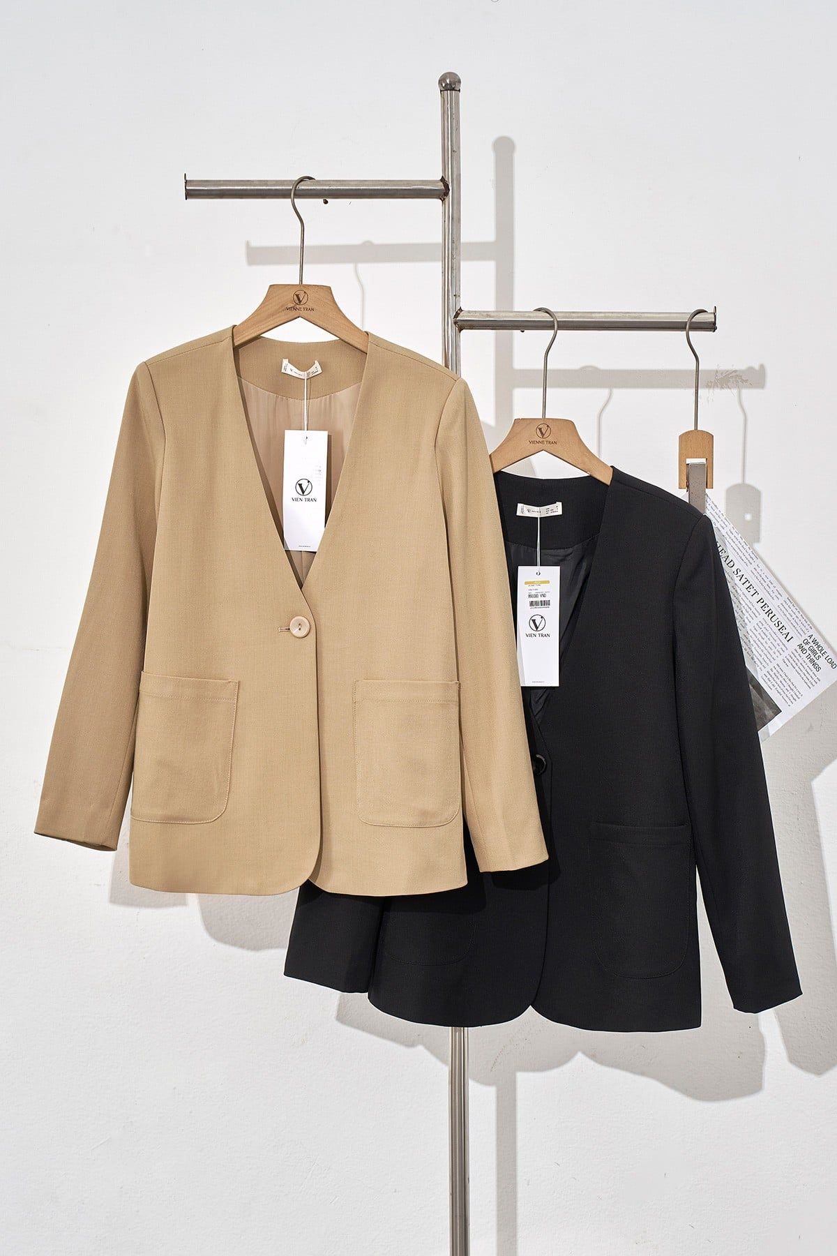 Áo blazer dáng rộng túi ốp - V65B25Q010