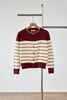 Áo len cardigan kẻ thêu ngực - V65C25T003
