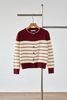 Áo len cardigan kẻ thêu ngực - V65C25T003