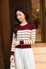 Áo len cardigan kẻ thêu ngực - V65C25T003