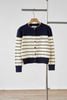 Áo len cardigan kẻ thêu ngực - V65C25T003