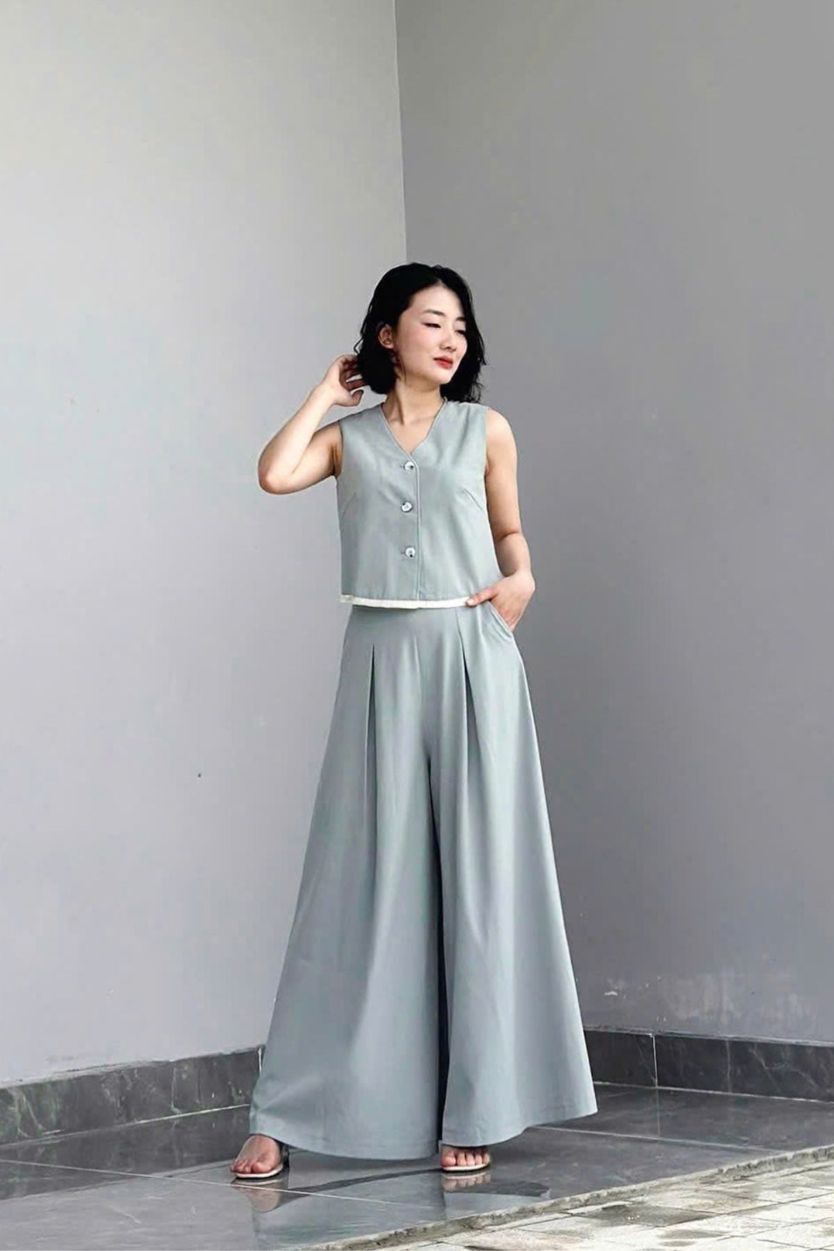 Quần ly súp kéo khóa sườn - V64W25H007