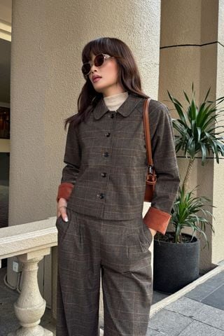 Áo khoác suông; măng xéc phối nhung - V65O25T020