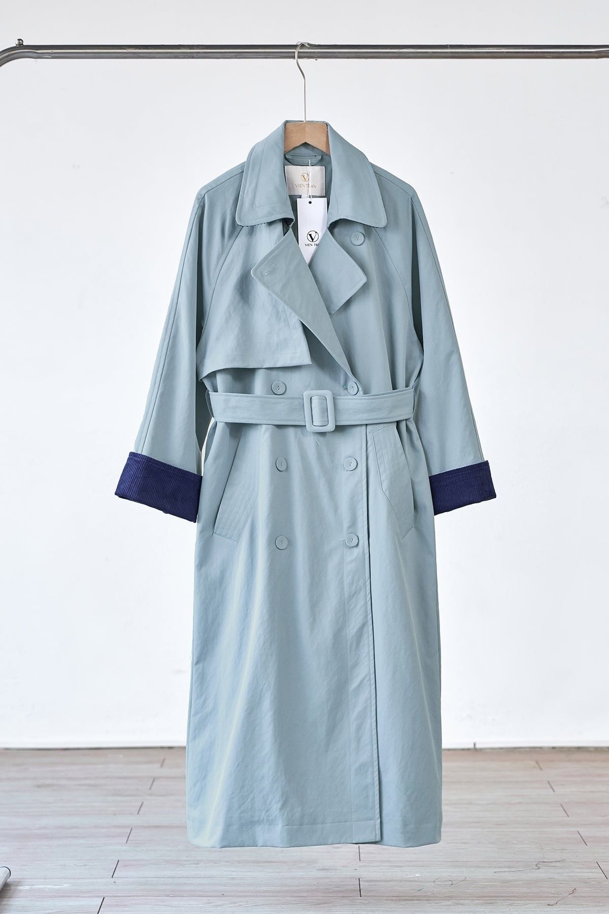 Áo khoác kaki 2 hàng khuy đai eo - V65O25T022