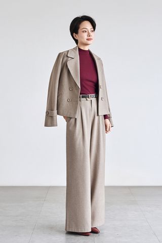 Quần ống rộng ly bung - V64W25T003