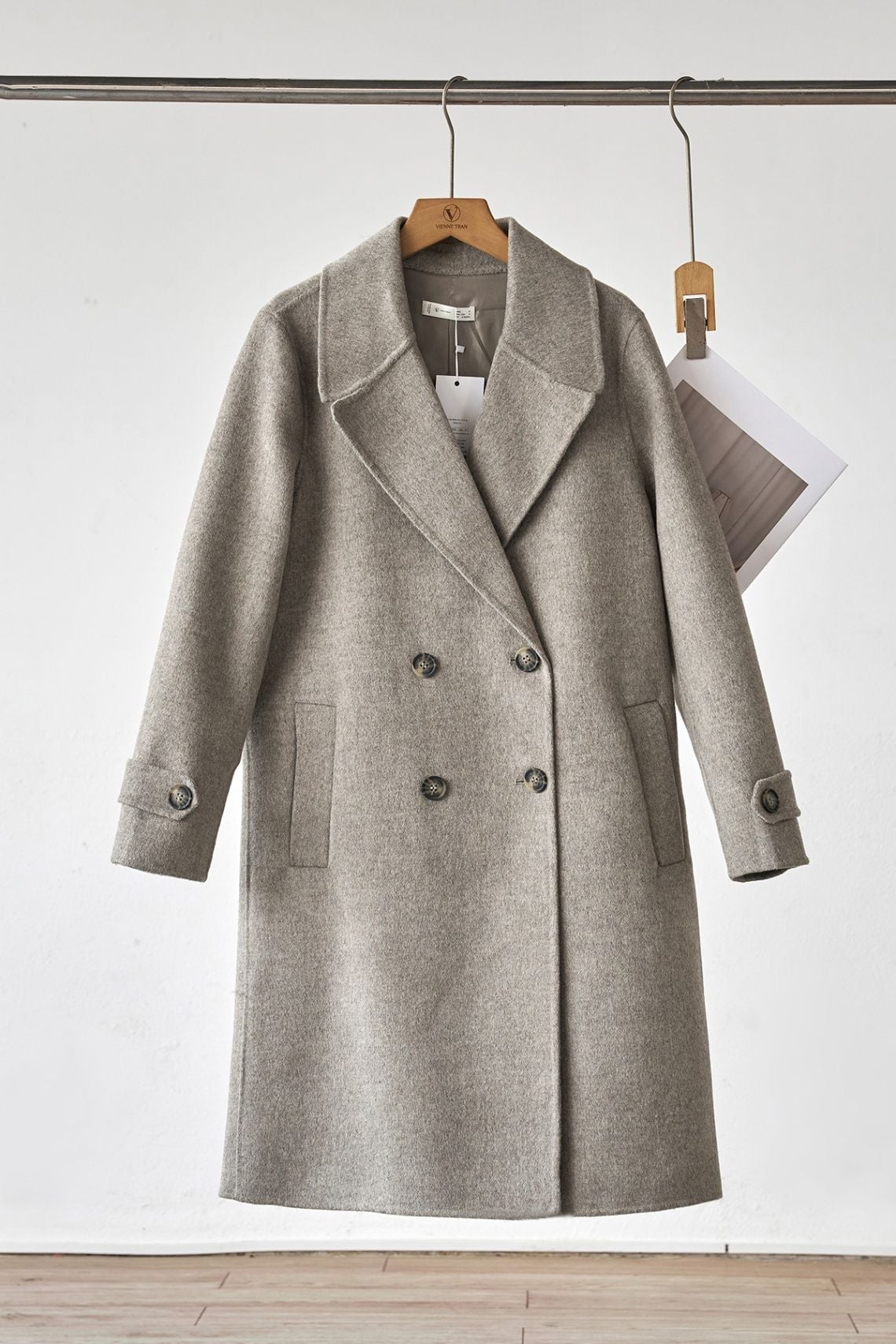 Áo dạ khâu tay cổ 2 ve - V65W25T019