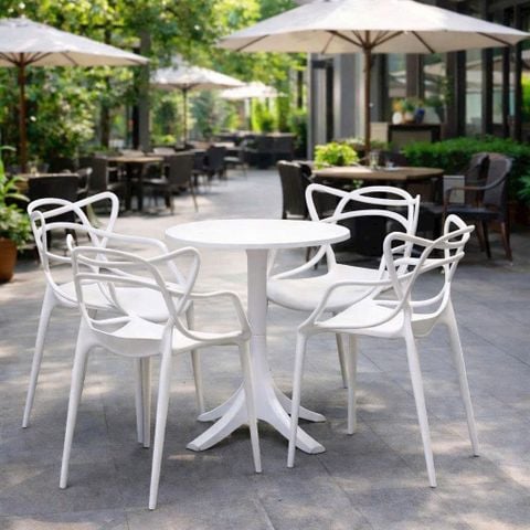 Bộ Bàn 3055 Và 4 Ghế Elegant Cao Cấp | Bàn Ghế Cafe, Nhà Hàng, Sân Vườn
