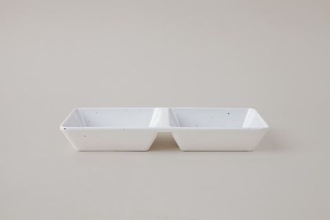 Chén Chấm 2 Ngăn C103 Vân Đá Cát Trắng