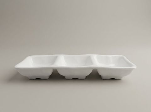 Chén Chấm 3 Ngăn C132 Trắng Horeca