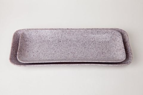 Dĩa Chữ Nhật Nhám Màu Môn