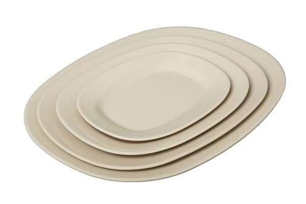 Dĩa Chữ Nhật Oval Màu Nâu Fataco