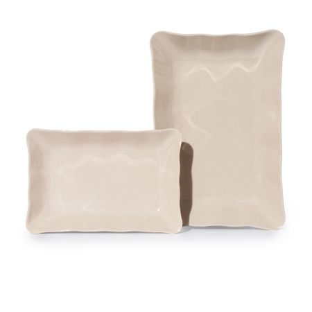 Dĩa Chữ Nhật Sâu Màu Nâu Fataco