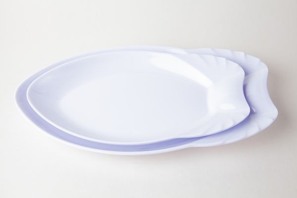 Dĩa Hình Cá Màu Trắng