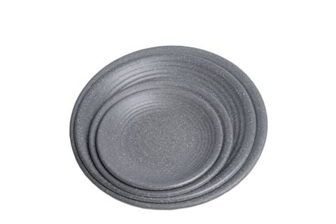 Dĩa Tròn Gân Nhám Xám