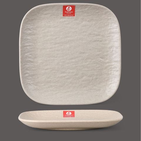 Dĩa Vuông Nhám Vân Đá Light Brown